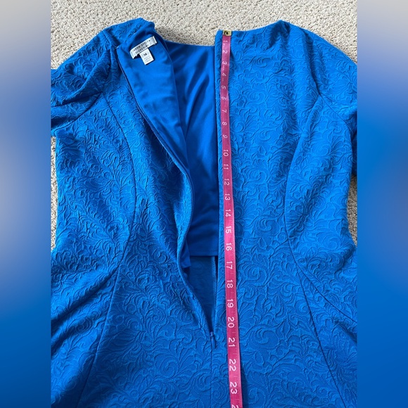 London Style Royal Blue Textured Dress - Picture 7 of 7